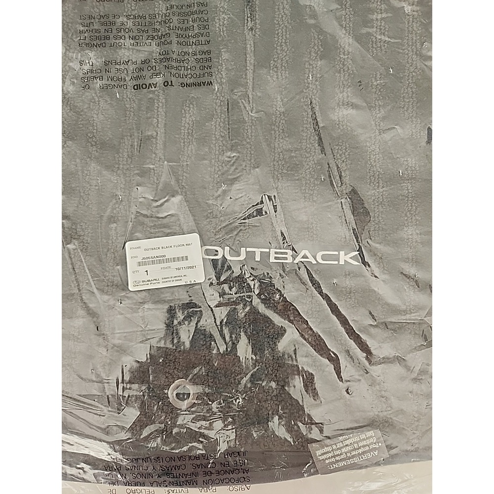 NIB 4-Pc Subaru Outback Floor Mats Black Genuine Subaru Parts OEM J505SAN000 NEW - Picture 2 of 4